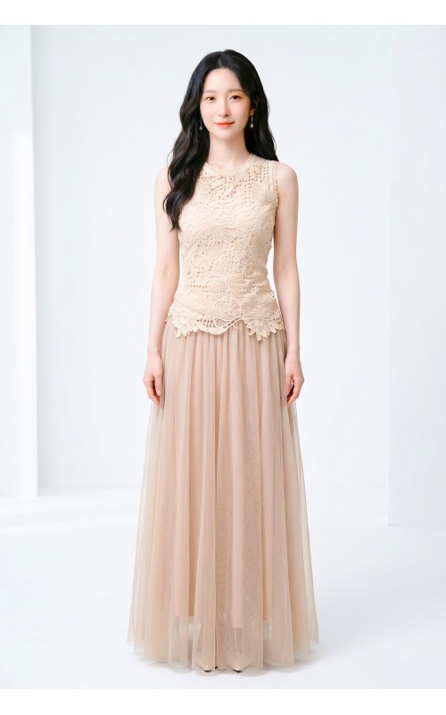 4✮- PDFRY6840 - Maxi Dress (Top+Skirt)