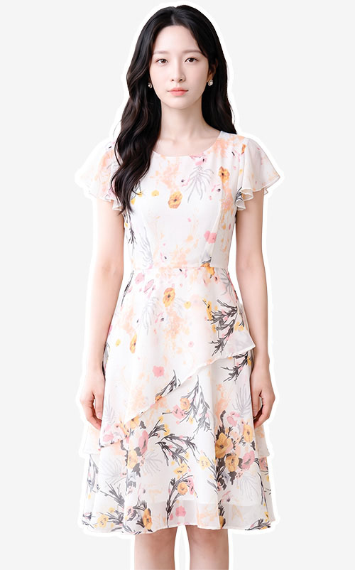 4✮- PEFRY7050 - Knee Dress