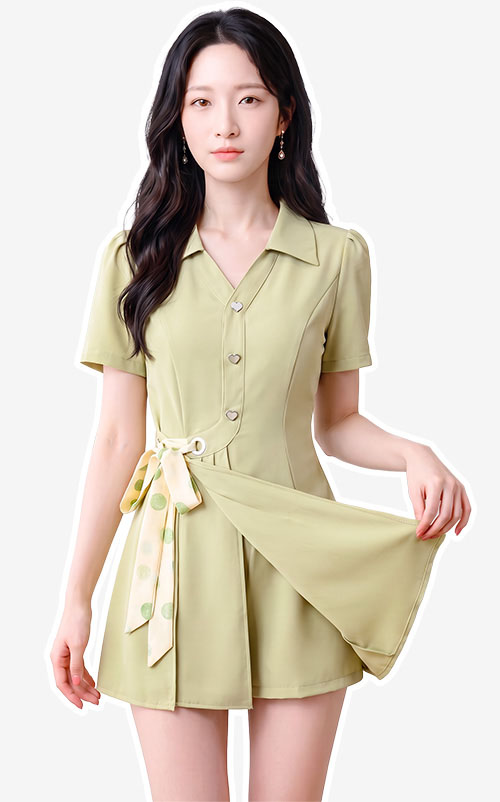 4✮- PEFRY7066 - Set (Long Top+Shorts)