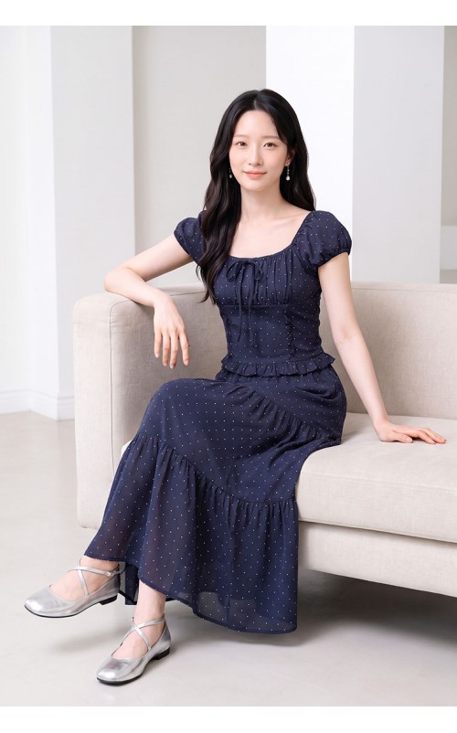 4✮- PEFRY6840 - Midi Dress (Top+Skirt)