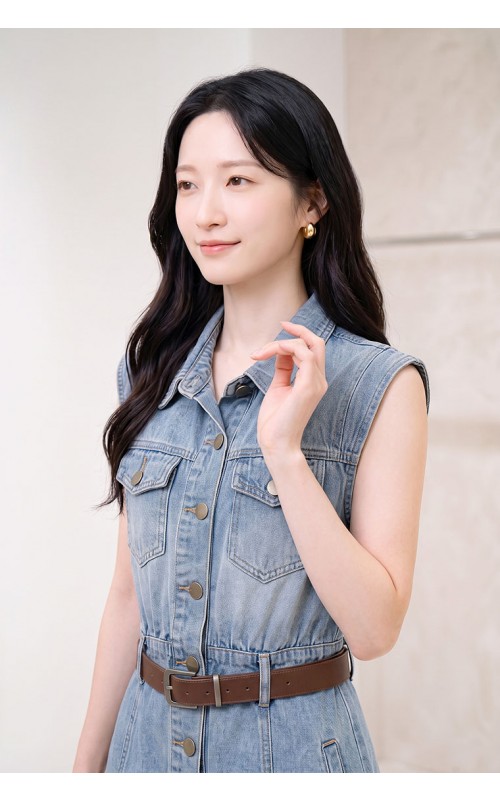 4✮- PEFRY7318 - Denim Knee Dress