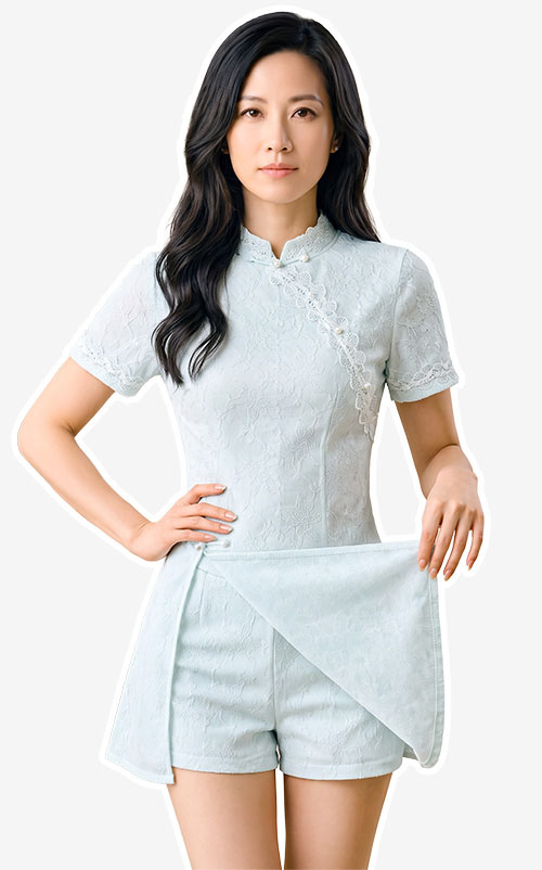 4✮- PEFRY7471 - Set (Long Top+Shorts)
