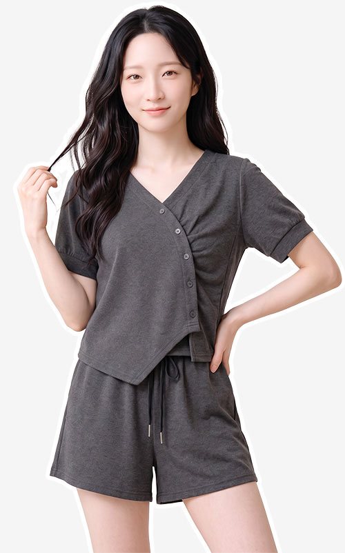 4✮- PEFRY7066 - Set (Crop Top+Shorts)