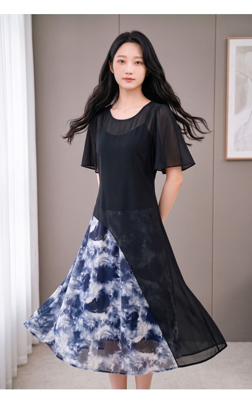 4✮- PFFRY6991 - Midi Dress (Long Top+Dress)