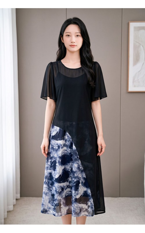 4✮- PFFRY6991 - Midi Dress (Long Top+Dress)