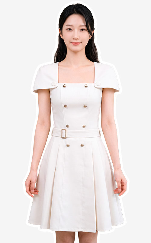 4✮- PFFRY7908 - Knee Dress