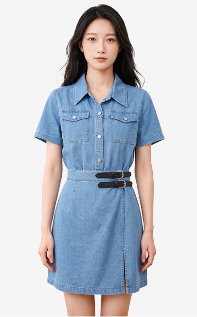 4✮- PFFRY8012 - Denim Mini Dress