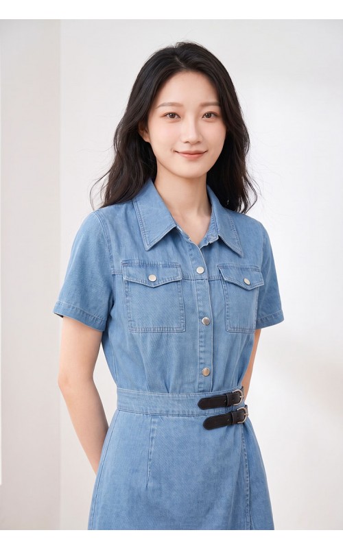 4✮- PFFRY8012 - Denim Mini Dress