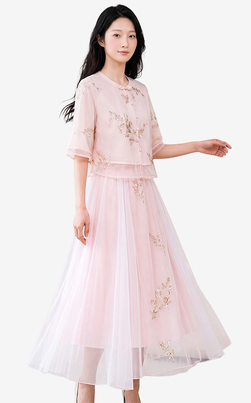 4✮- PFFRY8018 - Midi Dress (Top+Skirt)