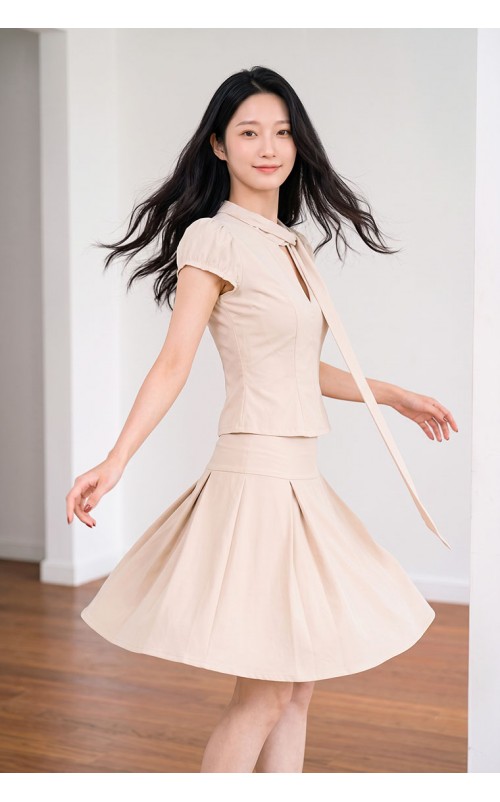 4✮- PFFRY8051 - Knee Dress (Top+Skirt)