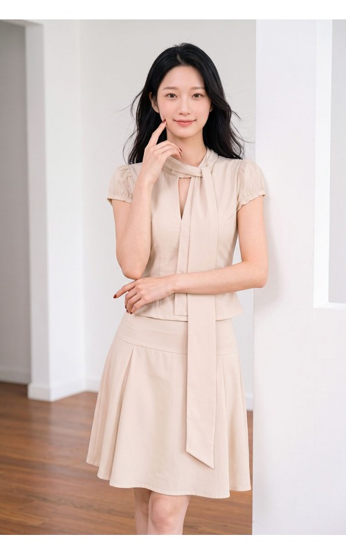 4✮- PFFRY8051 - Knee Dress (Top+Skirt)