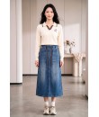 4✮- PFFRY8061 - Denim Midi Skirt