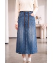 4✮- PFFRY8061 - Denim Midi Skirt