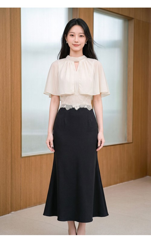 4✮- PGFRY8267 - Mermaid Midi Dress (Top+Skirt)