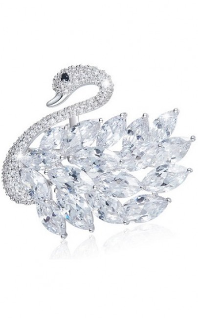 Crystal - Swam Brooch - CDJC0327