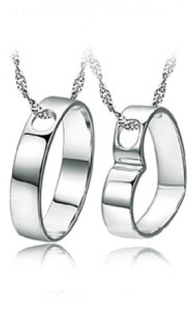 Silver - Couple Necklace - YJJ004