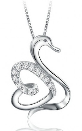 Silver - Swan Necklace - YJJ027
