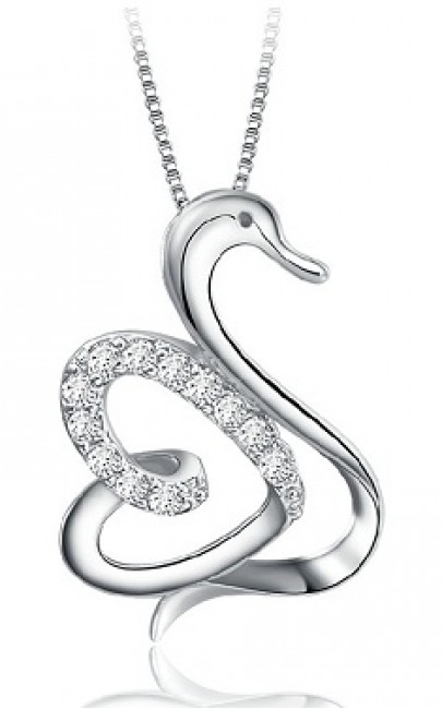 Silver - Swan Necklace - YJJ027