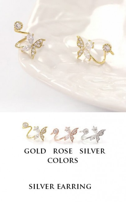 Silver - Butterfly Earring - YJJ073 Silver - Butterfly Earring - YJJ073