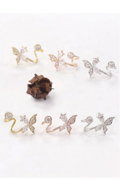 Silver - Butterfly Earring - YJJ073