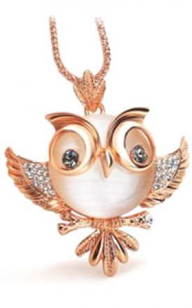 Crystal -  Owl Necklace (Long) - YSJ021