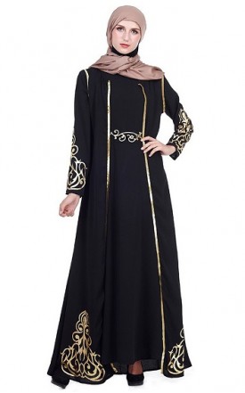 Muslima - Abaya Set (Dress+Cardigan) - MFAZK004