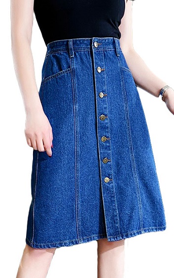 4✮- Denim Knee Skirt - INFS26323 / MY3188