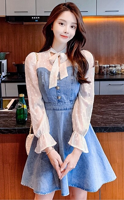 4✮- Denim Mini Dress - JVFRS6128