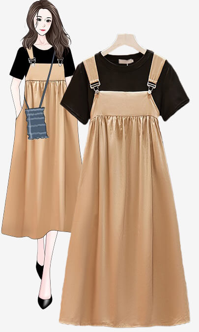 4✮- Midi Dress (Pinafore+Top) - KPFRS34603