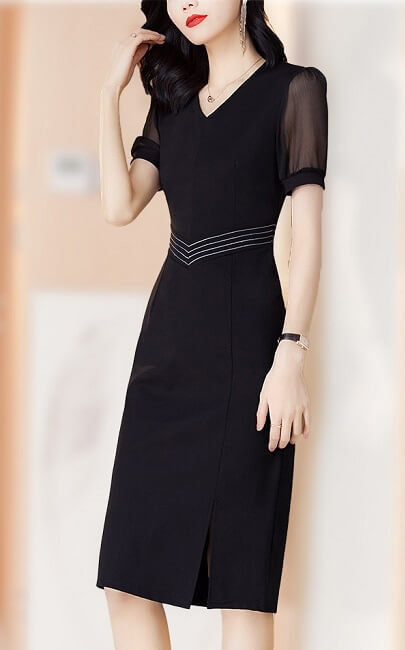4✮- Bodycon Knee Dress - KXFRS45897