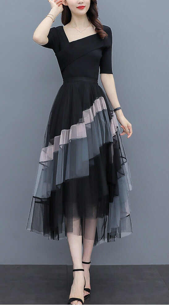4✮- Midi Dress (Top+Skirt) - LAFM694