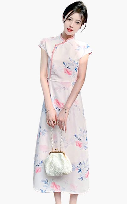 4✮- NDFRM19787 - Midi Dress (Cheongsam)