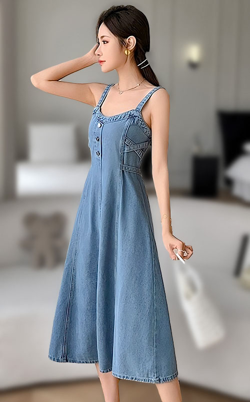 4✮- NWFPF17801 - Denim Midi Dress