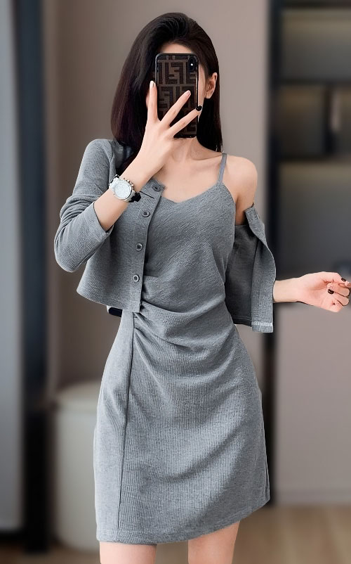 4✮- NYFBY467 / BY564 - Bodycon Dress (With Cardigan)