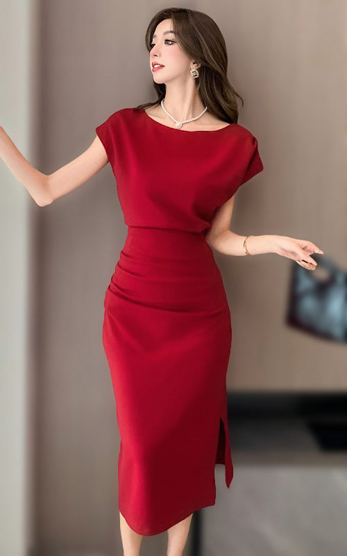 4✮- NYFPF21470 - Bodycon Midi Dress (Top+Skirt)