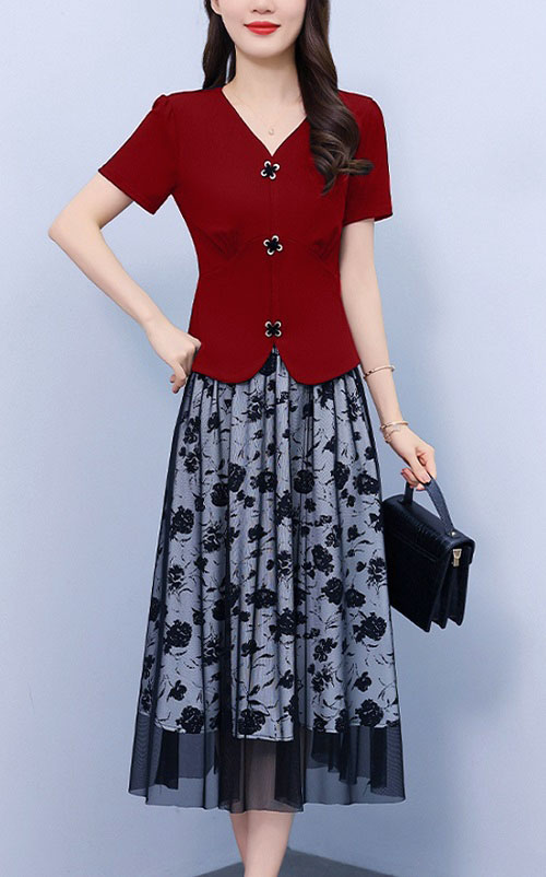 4✮- OGFMY2966 - Knee Dress (Top+Skirt) (Small Cut)