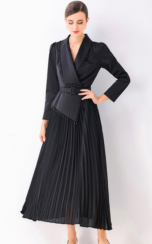 4✮- OSFMY13879 - Dinner Coat Midi Dress