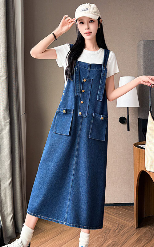 4✮- OSFMY13939 - Denim Pinafore