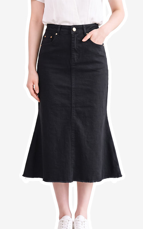 4✮- PFFRY7723 - Mermaid Midi Skirt