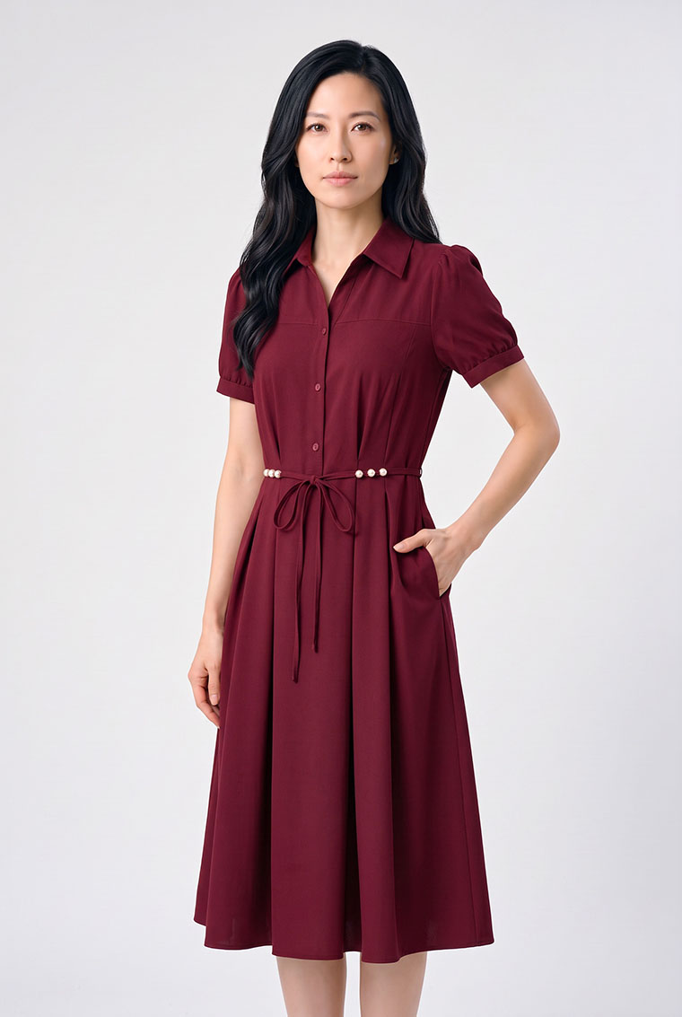4✮- PGFRY8334 - Knee Dress — photograph 6