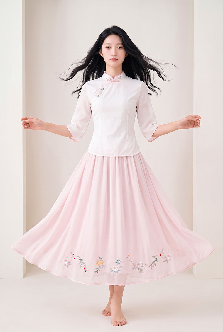 4✮- PGFRY8419 - Midi Dress (Top+Skirt) — photograph 3