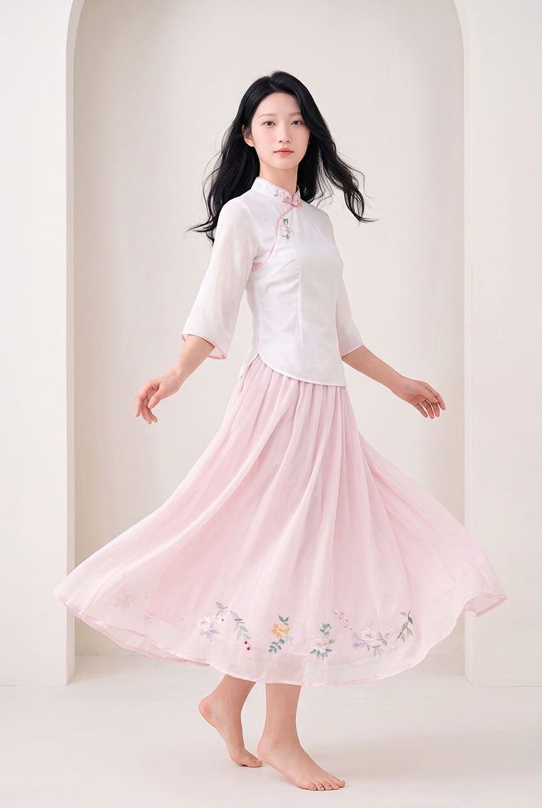 4✮- PGFRY8419 - Midi Dress (Top+Skirt) — photograph 5