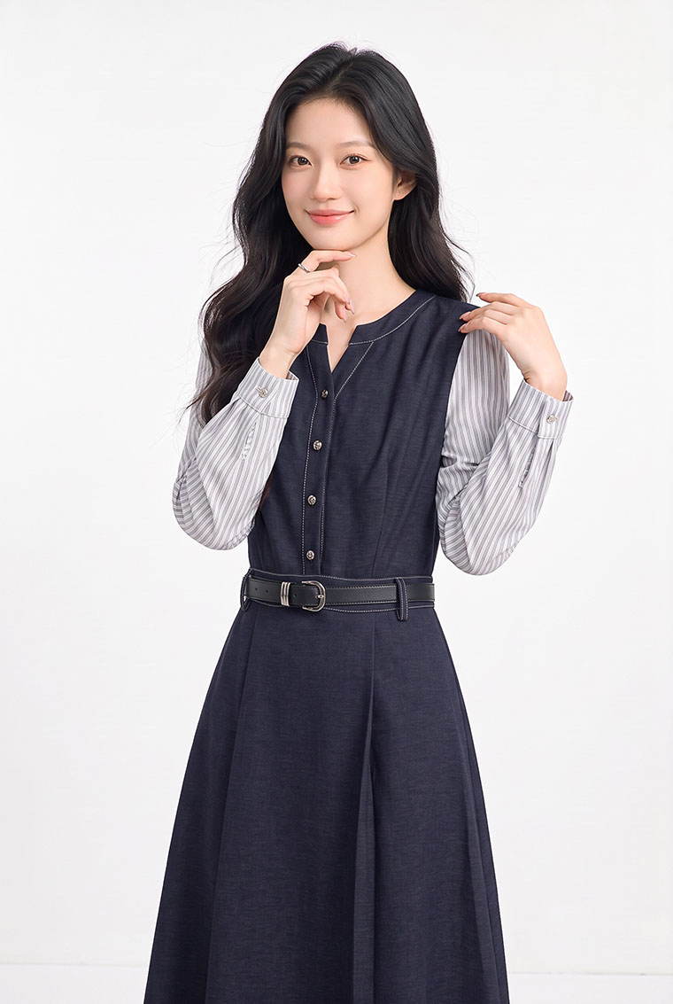 4✮- PGFRY8487 - Midi Dress — photograph 4