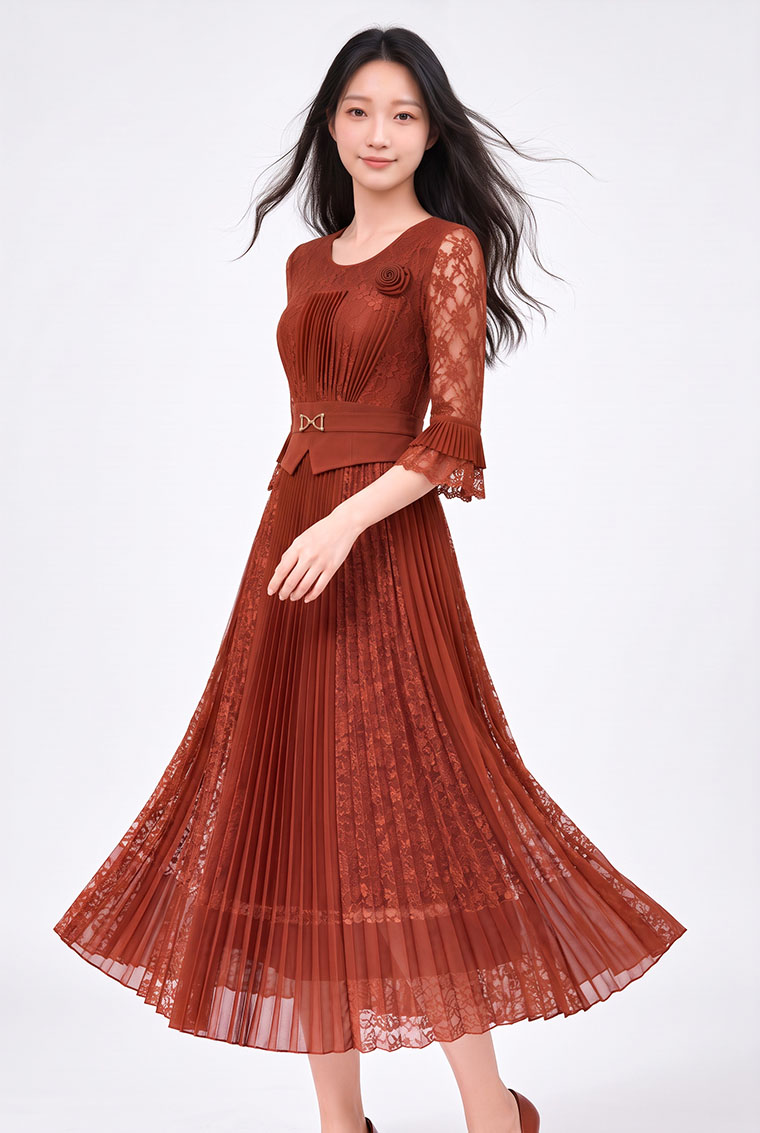 4✮- PGFRY8496 - Midi Dress — photograph 9