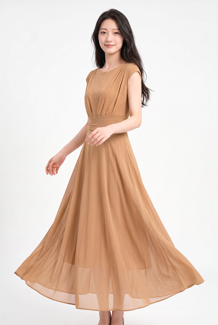 4✮- PGFRY8580 - Midi Dress — photograph 3