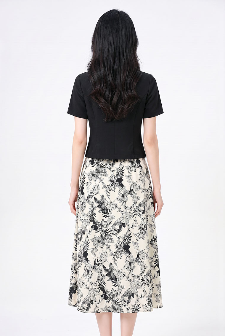4✮- PGFRY8671 - Midi Dress (Top+Skirt) — photograph 2