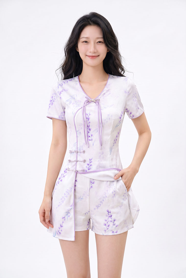 4✮- PGFRY8757 - Set (Long Top+Shorts) — photograph 3