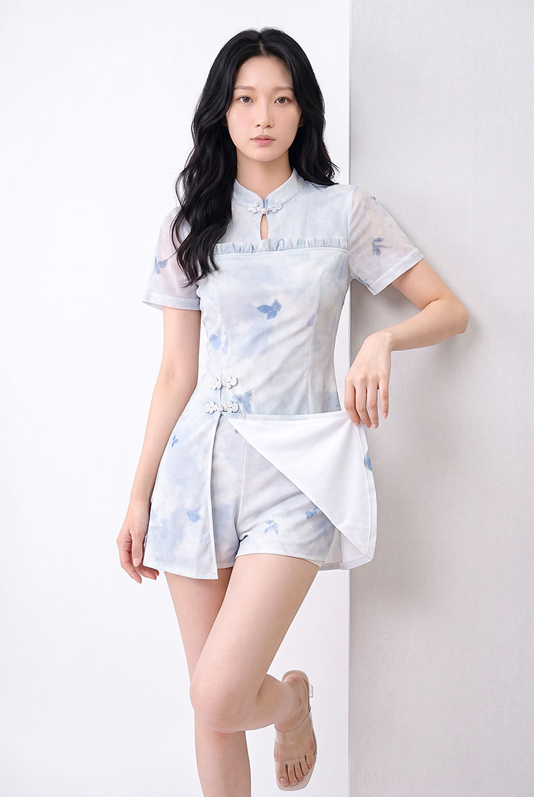4✮- PGFRY8769 - Set (Long Top+Shorts) — photograph 2