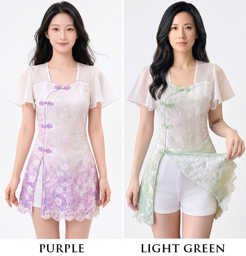 4✮- PGFRY8780 - Set (Long Top+Shorts) — photograph 1