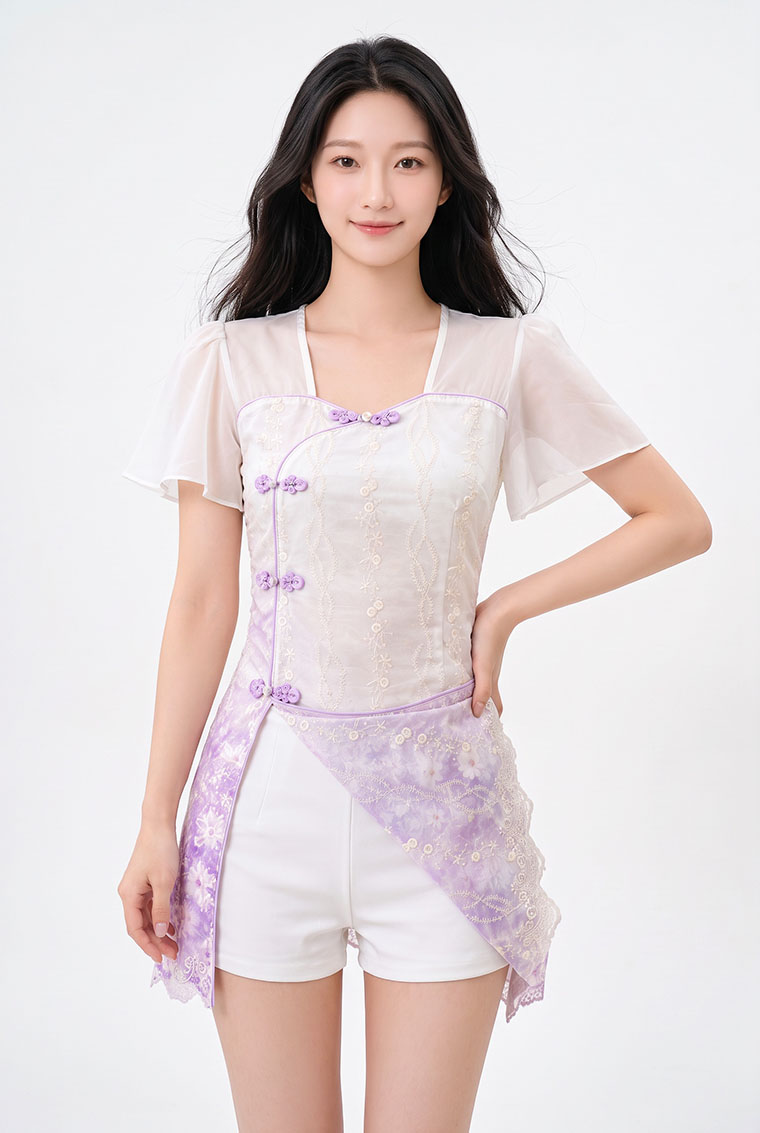 4✮- PGFRY8780 - Set (Long Top+Shorts) — photograph 4